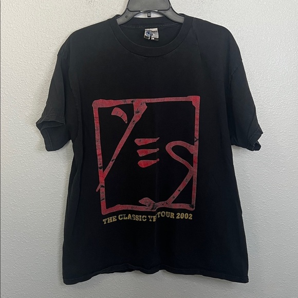 Yes 2002 Tour Graphic TShirt Black Size Large * Flaw - Picture 4 of 7